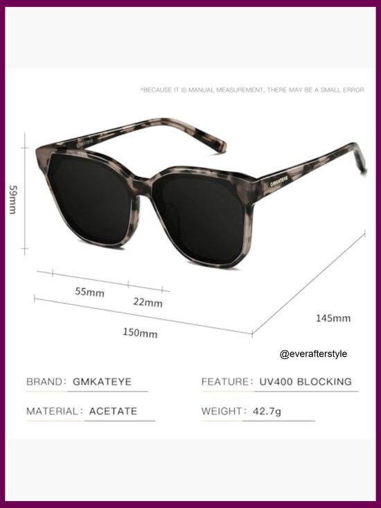 Oversized Square Sunglasses with UV Protection, Acetate Frame main image 7